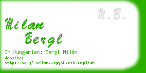 milan bergl business card